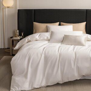 MooMee Duvet Cover Set 100% Extra Long Staple Cotton 600 Thread